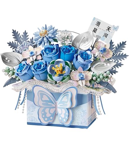 Amazon.com: MEIEST Flower Bouquet Building Blocks Model Set